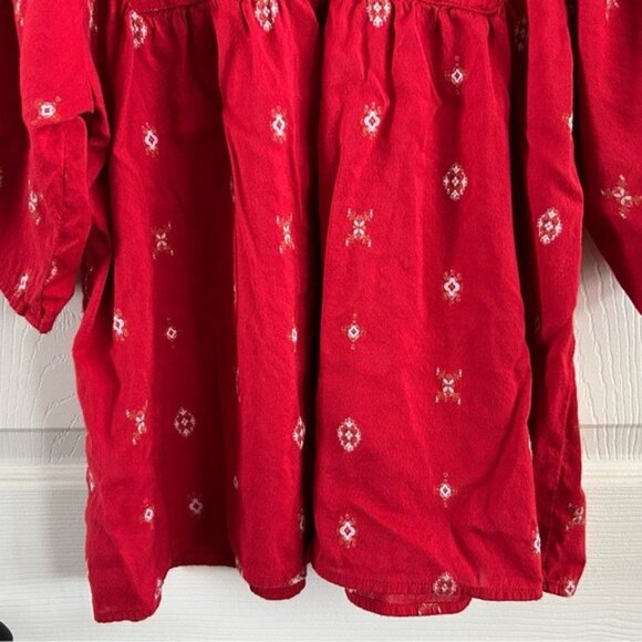 Ariat Red Western Boho Lightweight Bohemian Shirt Blouse Sz Medium - Picture 9 of 16